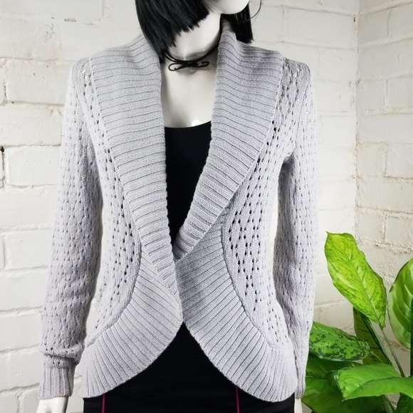 LOFT Sweaters - LOFT Chunky Gray Cardigan Sweater Small